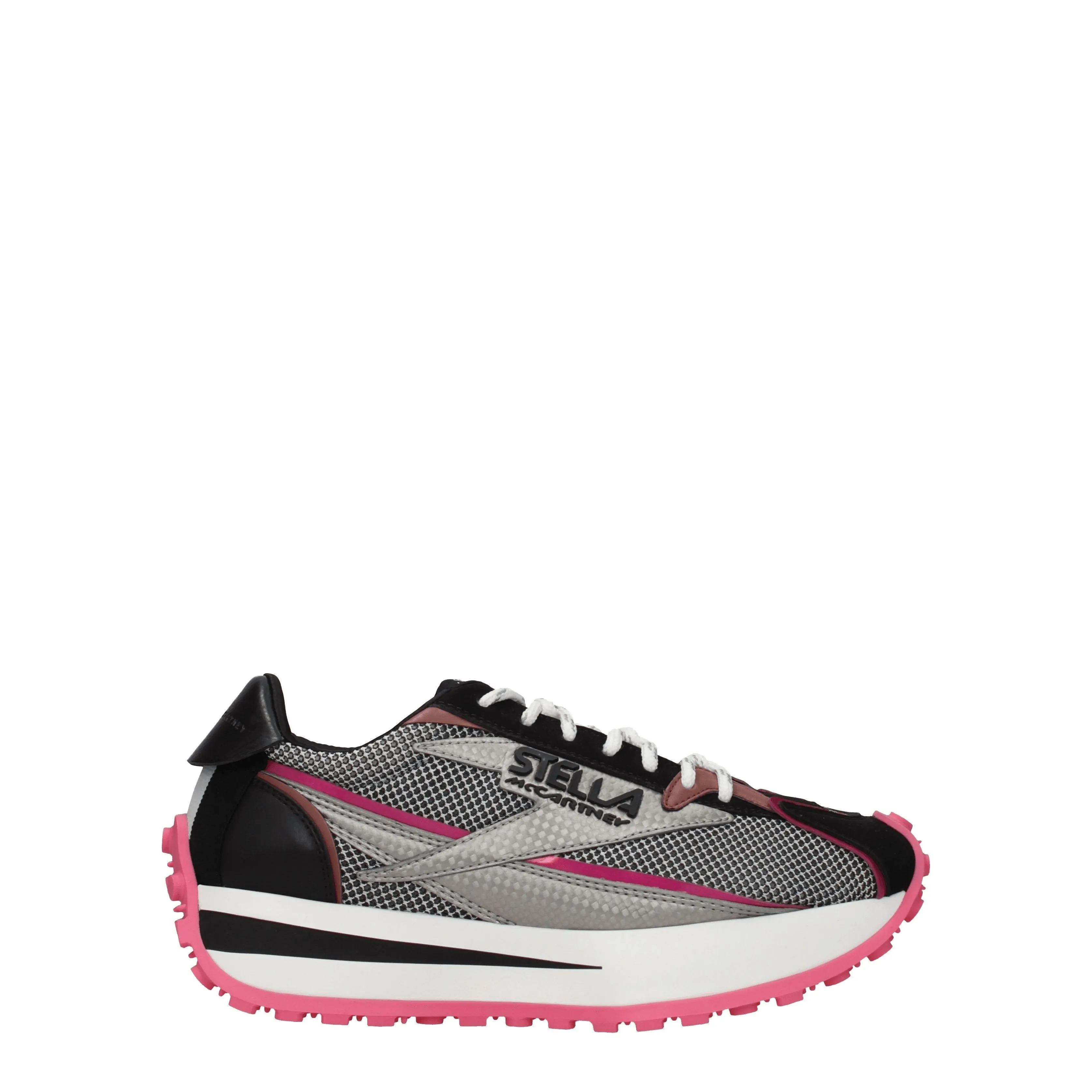 Stella McCartney Sneakers Reclypse Donna Eco Pelle Nero/Rosa Fluo