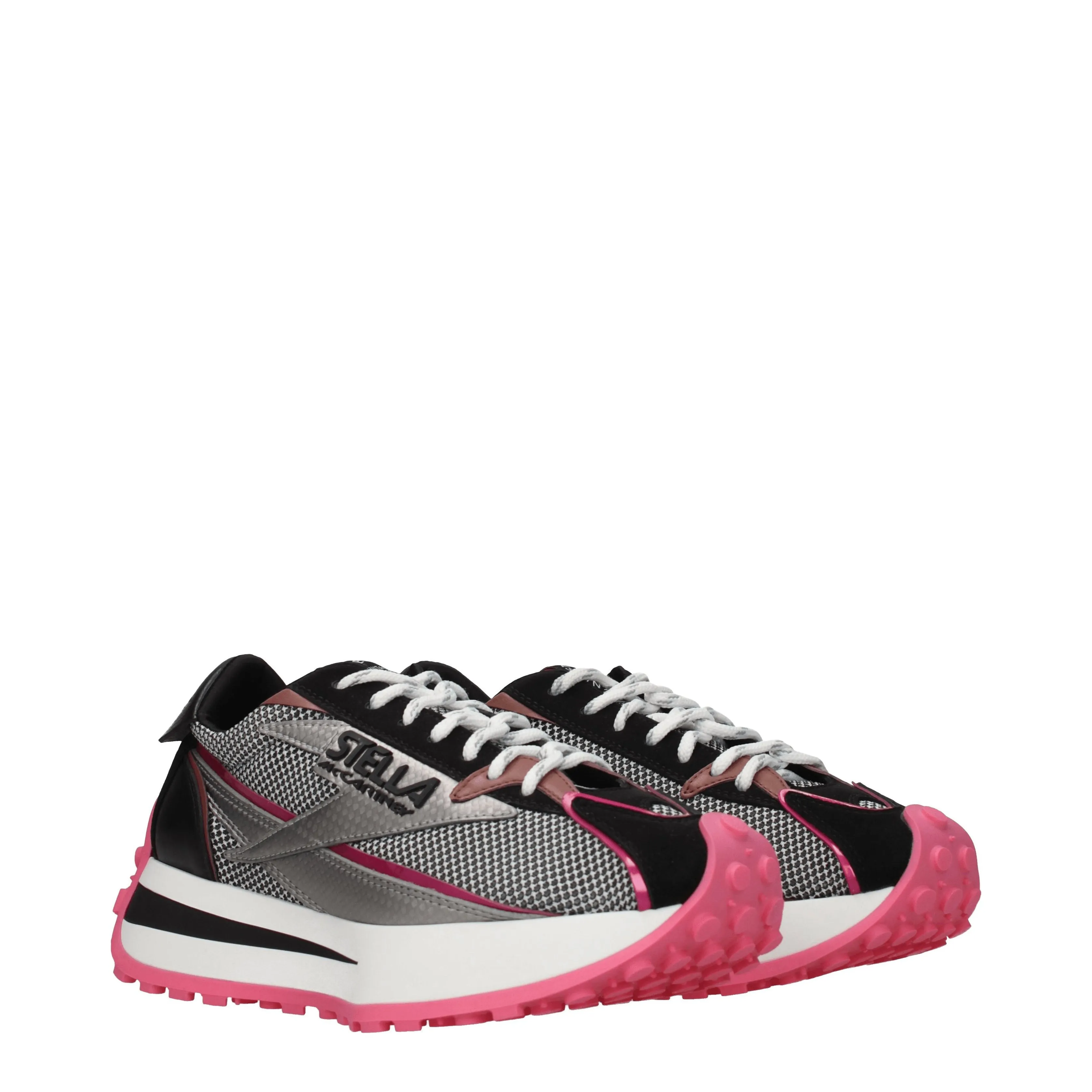 Stella McCartney Sneakers Reclypse Donna Eco Pelle Nero/Rosa Fluo
