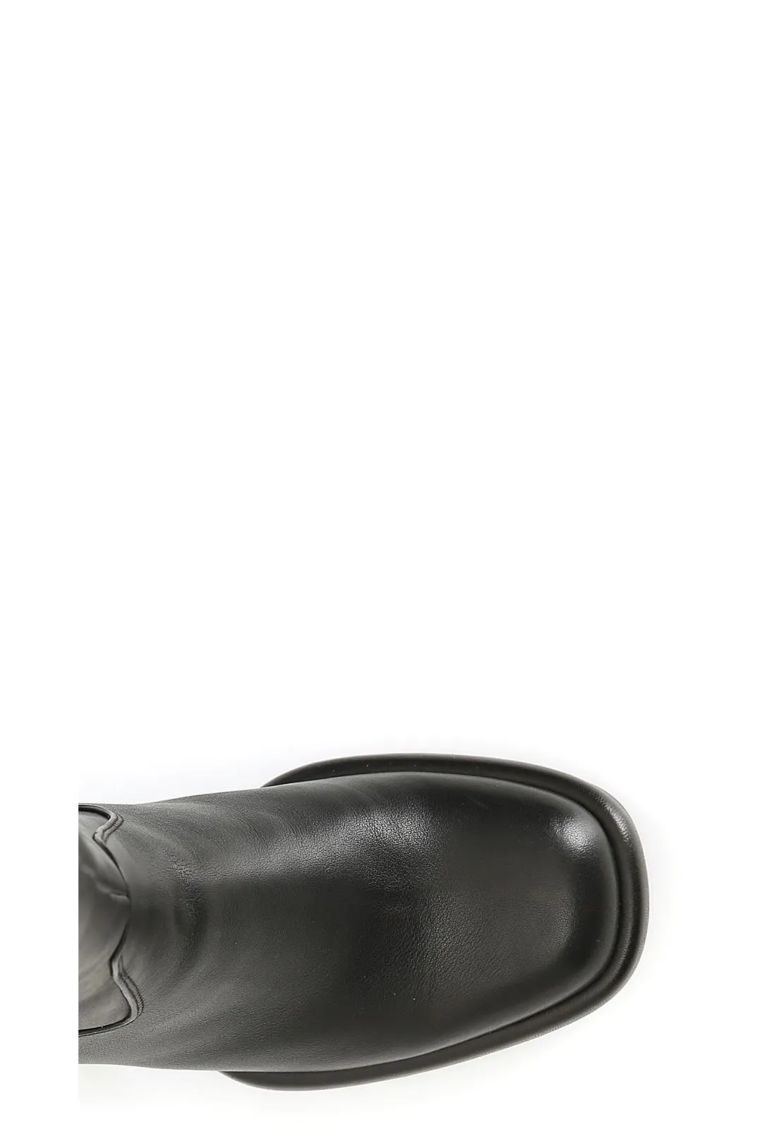 stivale in pelle e stretch nero