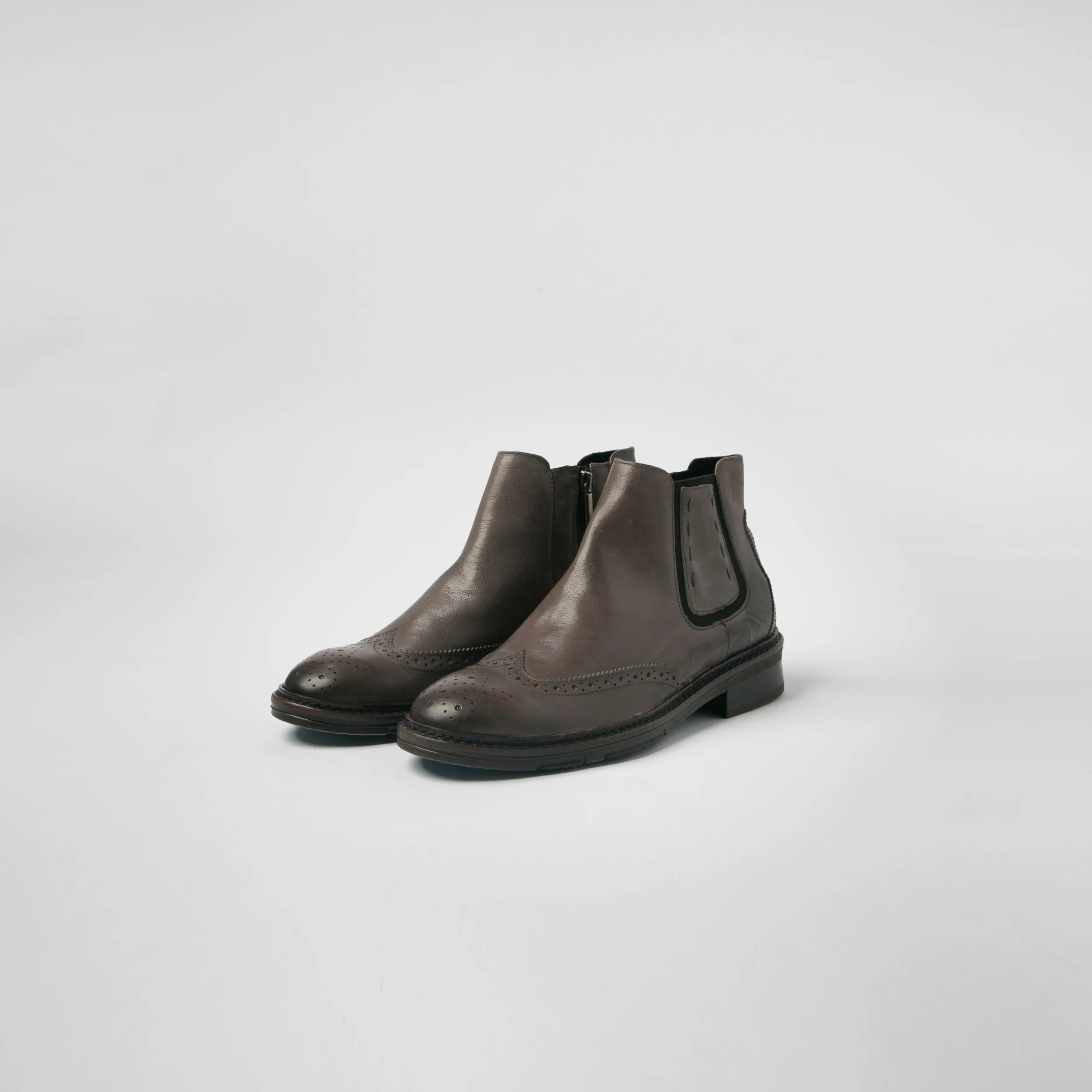 Stivaletti Beatles in Pelle Ardesia