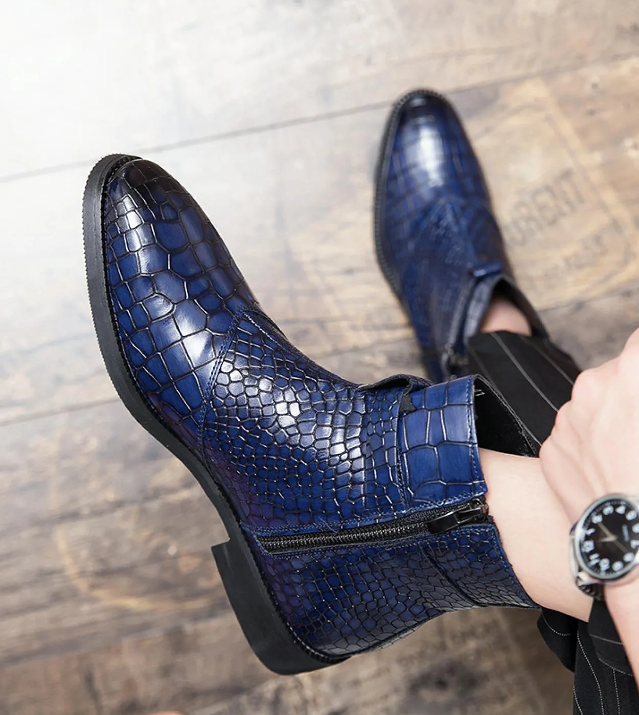 Stivaletti Chelsea da uomo Stivaletti Grace Stivaletti in pelle alla moda a punta Cerniera laterale Classico retrò Stile britann