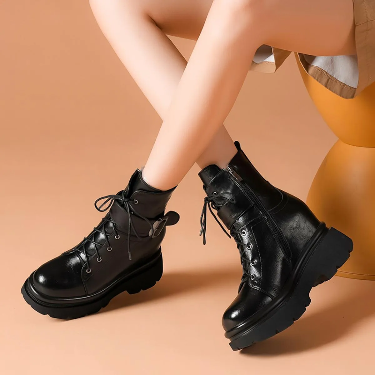 Stivaletti in vera pelle da donna Stivaletti in vera pelle primaverili retrò