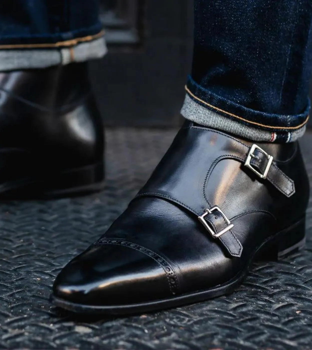 Stivaletti Monk con doppia fibbia Stivaletti neri con punta squadrata da uomo con spedizione gratuita Stivaletti Zapatos Para Mo