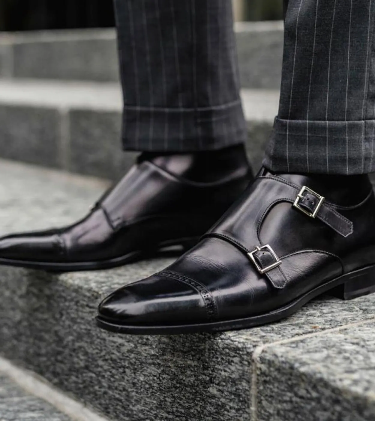 Stivaletti Monk con doppia fibbia Stivaletti neri con punta squadrata da uomo con spedizione gratuita Stivaletti Zapatos Para Mo