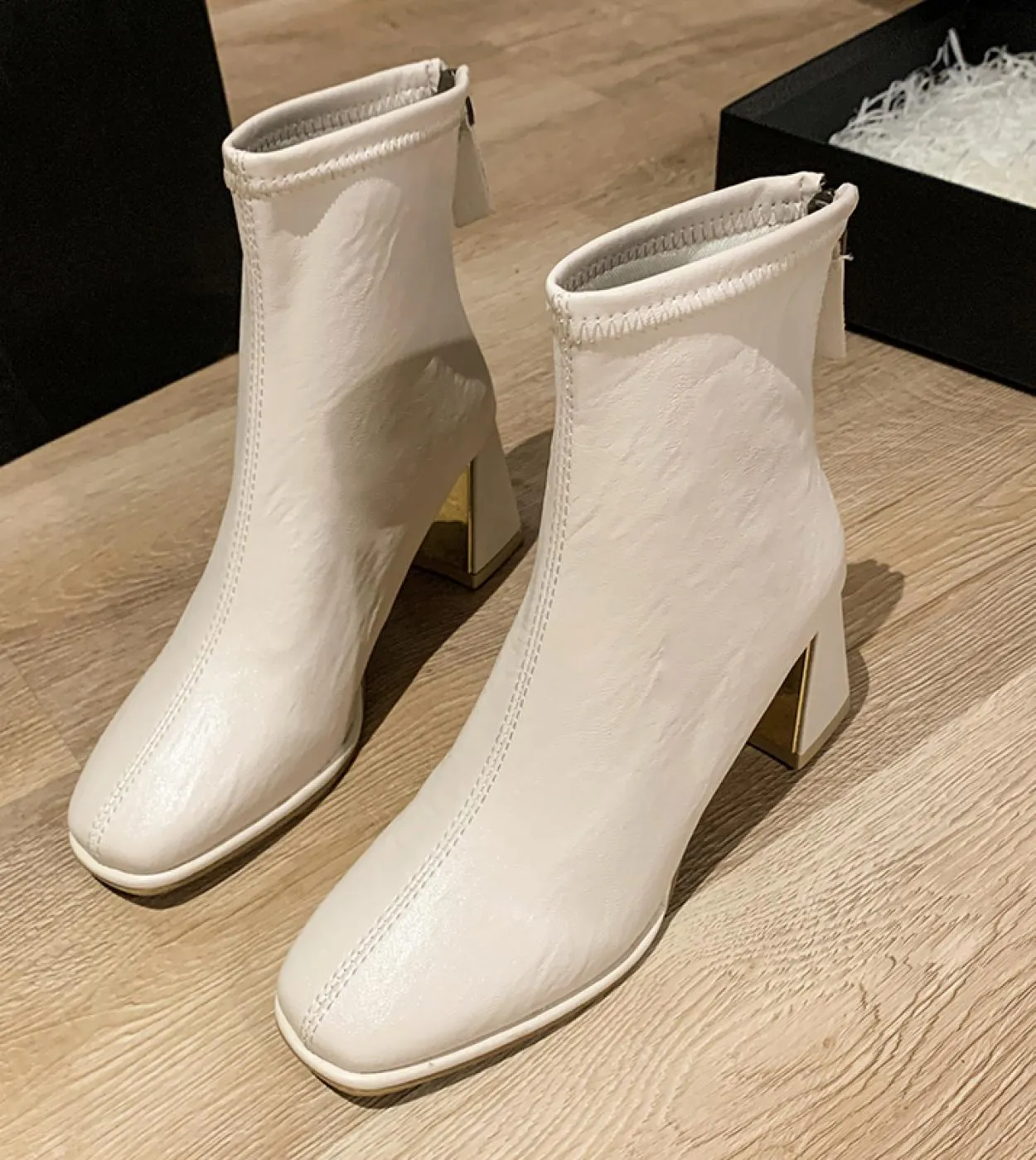 Stivaletti Tacchi alti Mart Stivali Scarpa Stivali da donna Moda Stivaletti Pelle