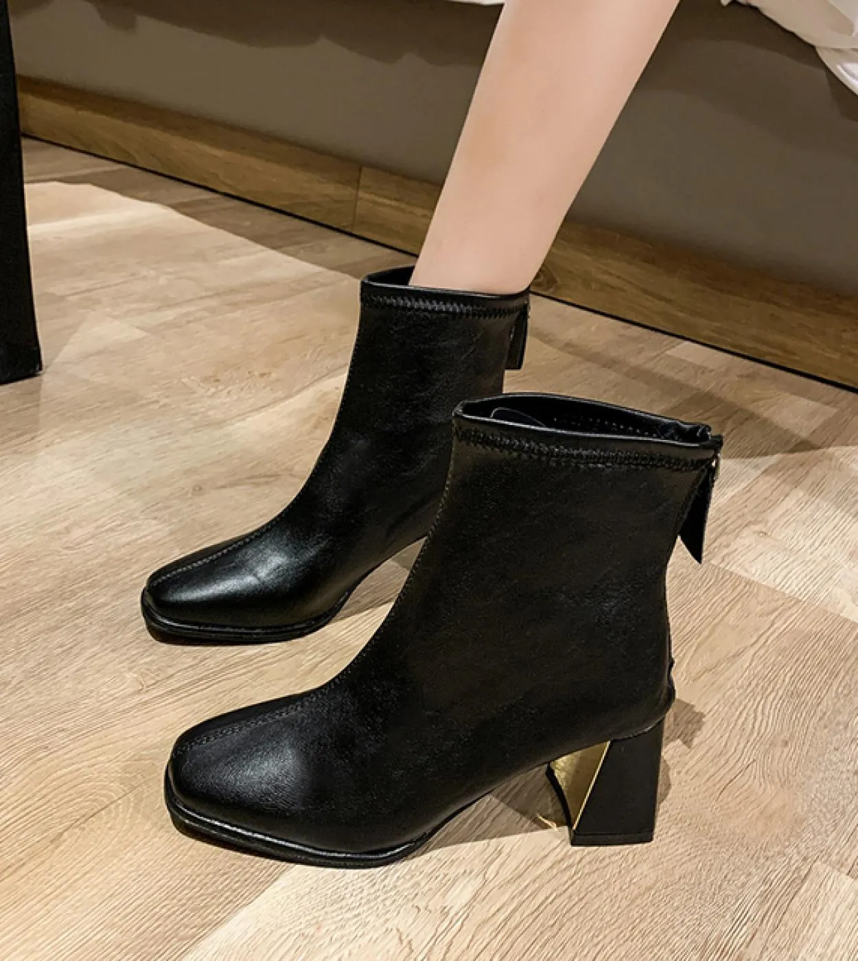 Stivaletti Tacchi alti Mart Stivali Scarpa Stivali da donna Moda Stivaletti Pelle