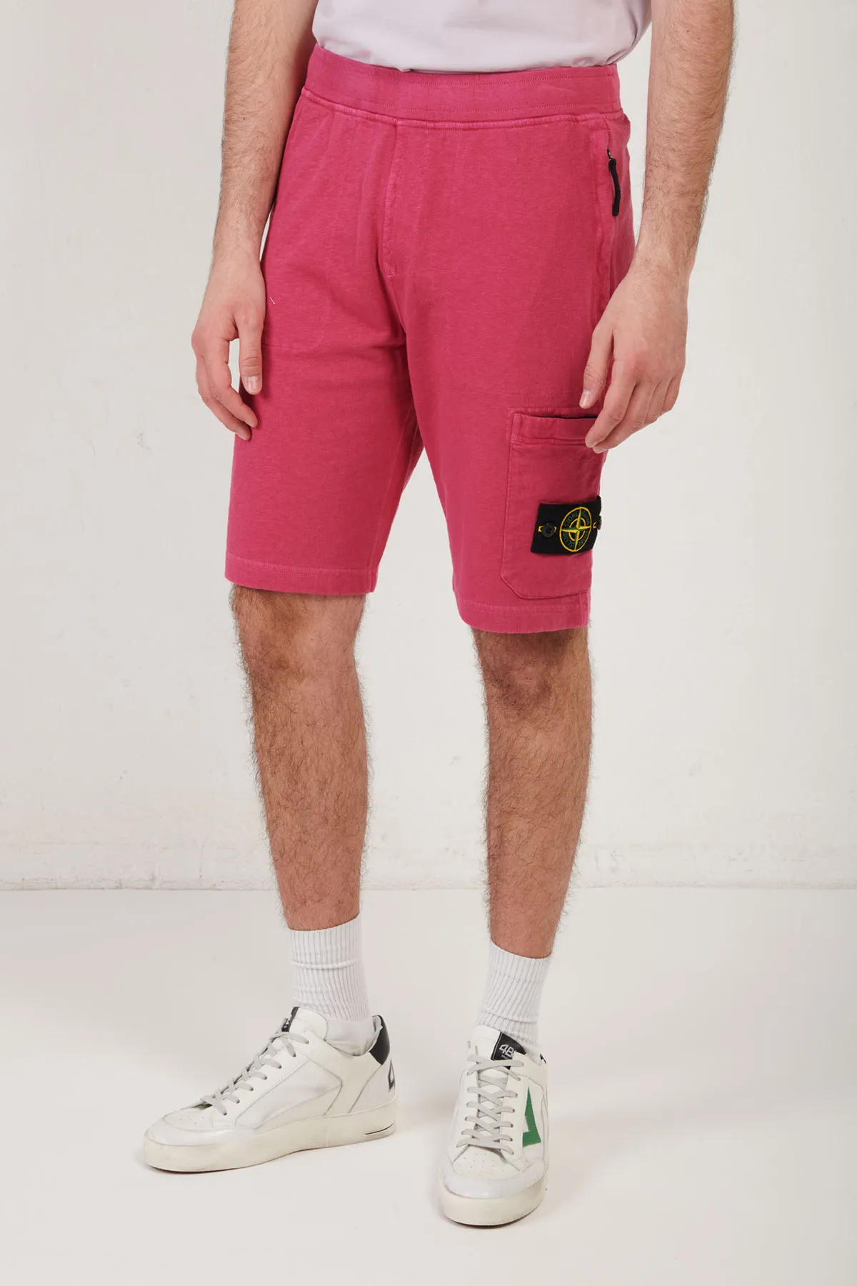 STONE ISLAND bermuda di felpa effetto “Old”