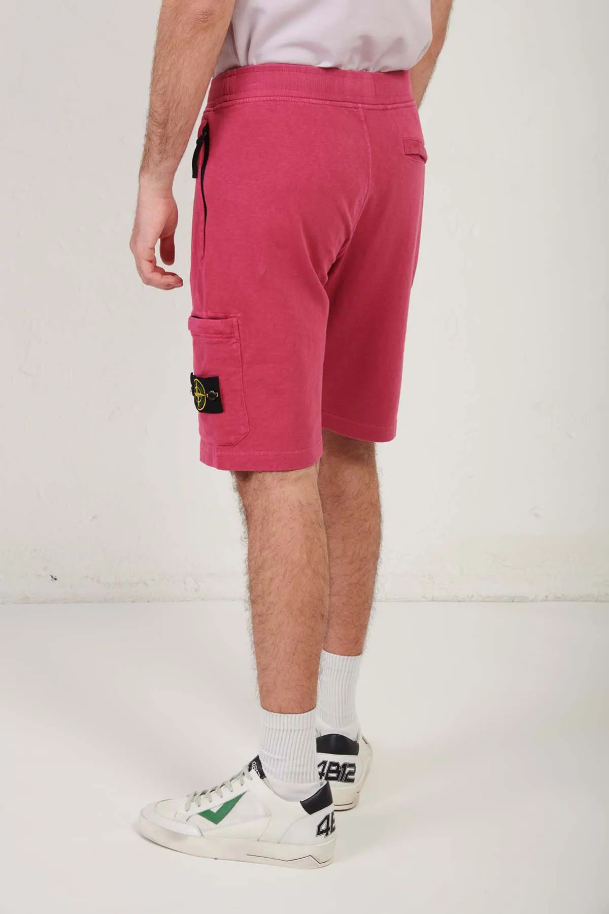 STONE ISLAND bermuda di felpa effetto “Old”