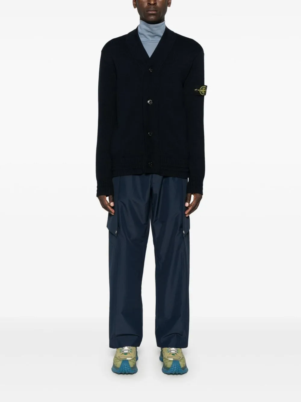 Stone Island-Cardigan con applicazione Compass