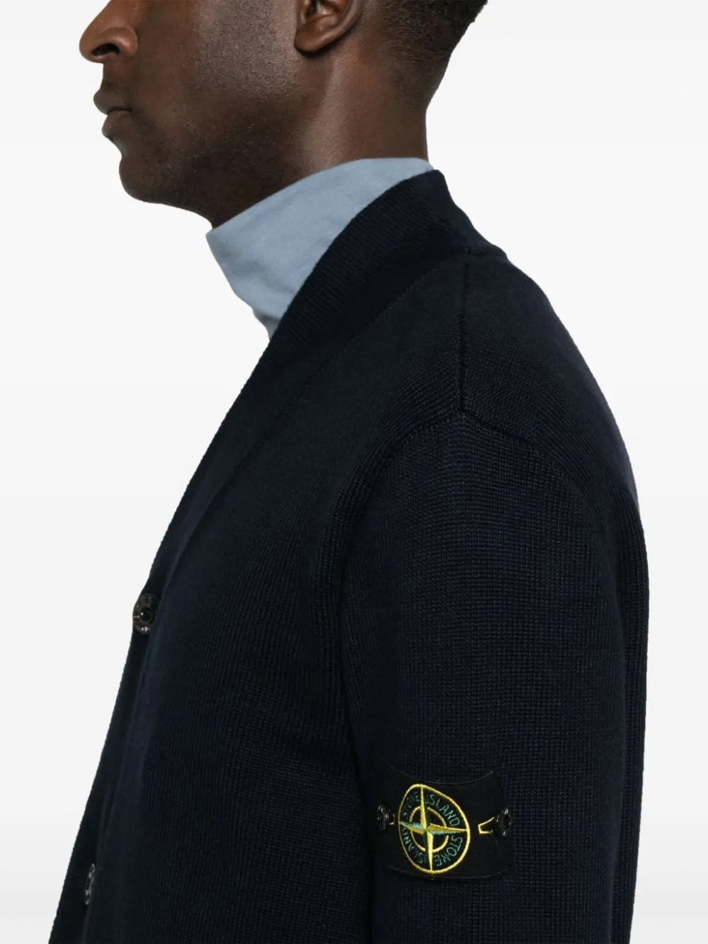 Stone Island-Cardigan con applicazione Compass