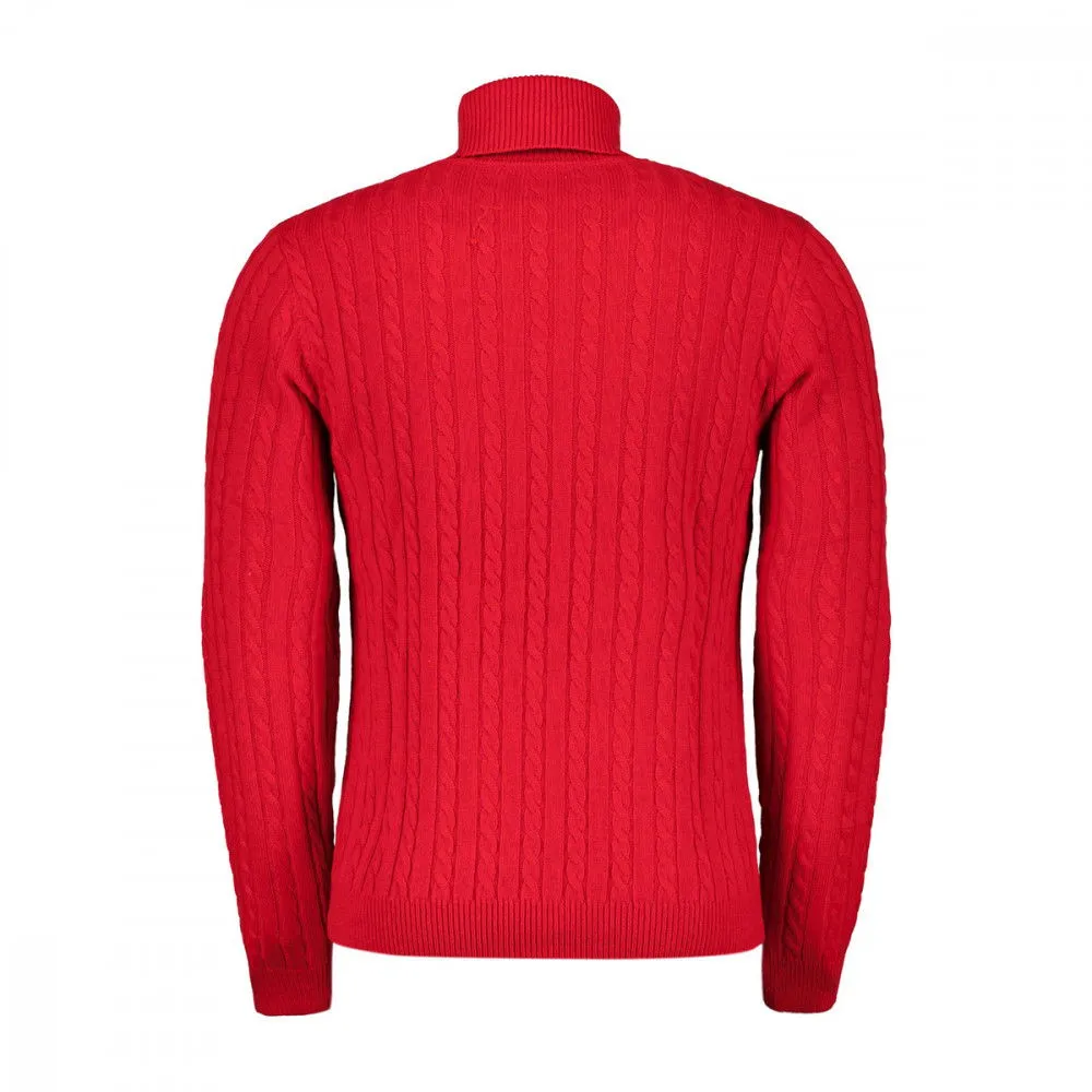 SUN 68 MAGLIONE DOLCEVITA IN LANA E CACHEMIRE TRECCIA