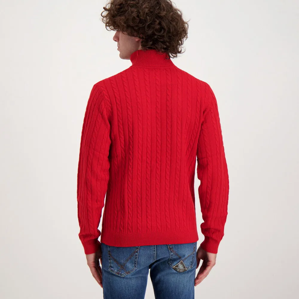 SUN 68 MAGLIONE DOLCEVITA IN LANA E CACHEMIRE TRECCIA