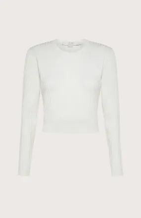T-shirt corta con ricami macramè