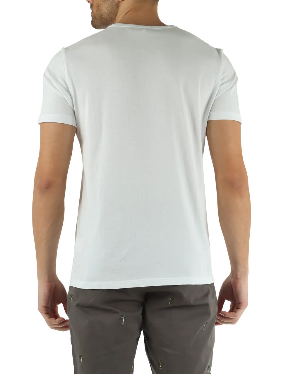 T-shirt in cotone con taschino e ricamo logo frontale