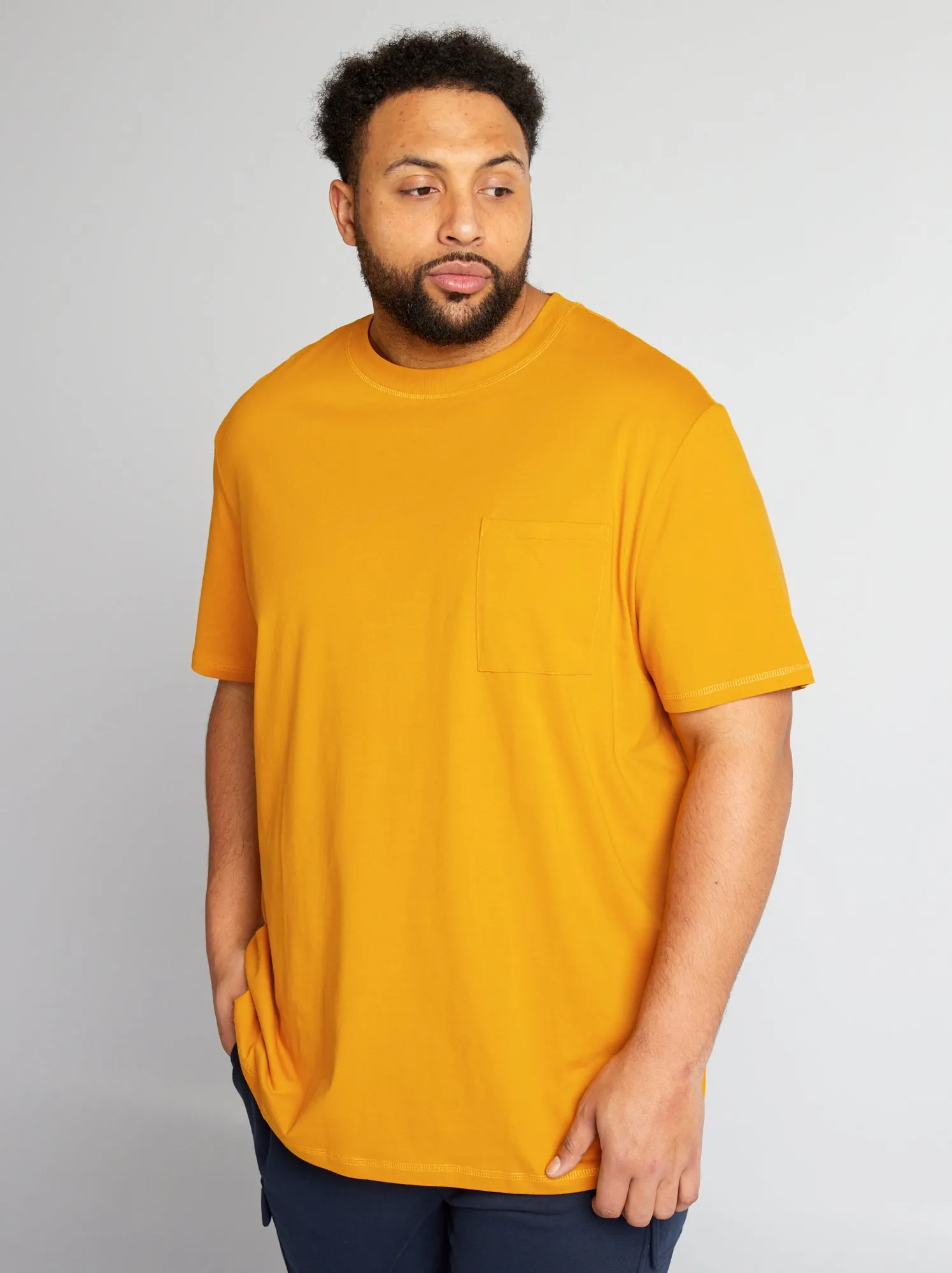 T-shirt in jersey tinta unita - GIALLO