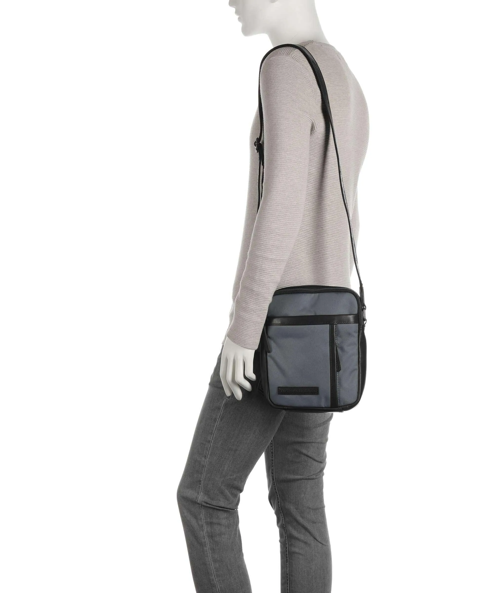  The Chesterfield Brand Fusion Arendal Borsa a tracolla nylon, pelle grigio-verde  