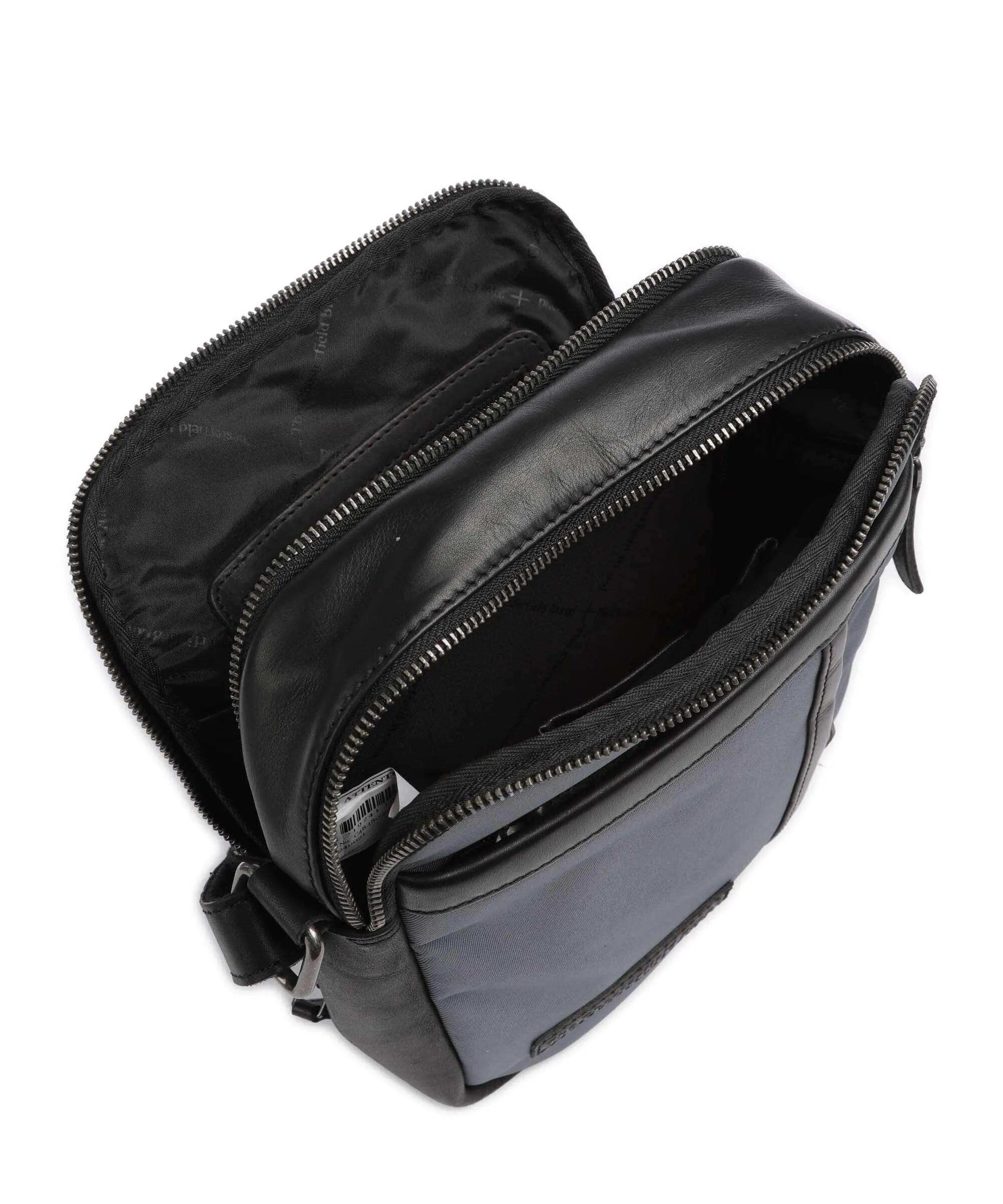  The Chesterfield Brand Fusion Arendal Borsa a tracolla nylon, pelle grigio-verde  