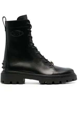 TOD'S Calzature,Stivaletti Anfibio in Pelle nera 