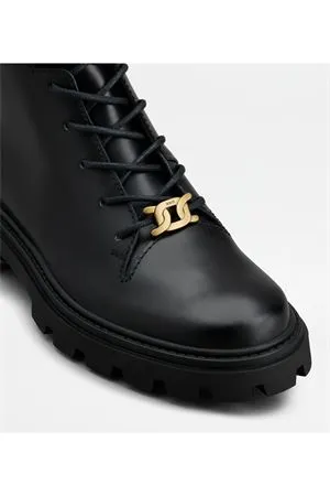 TOD'S Calzature,Stivaletti Anfibio in Pelle nera 