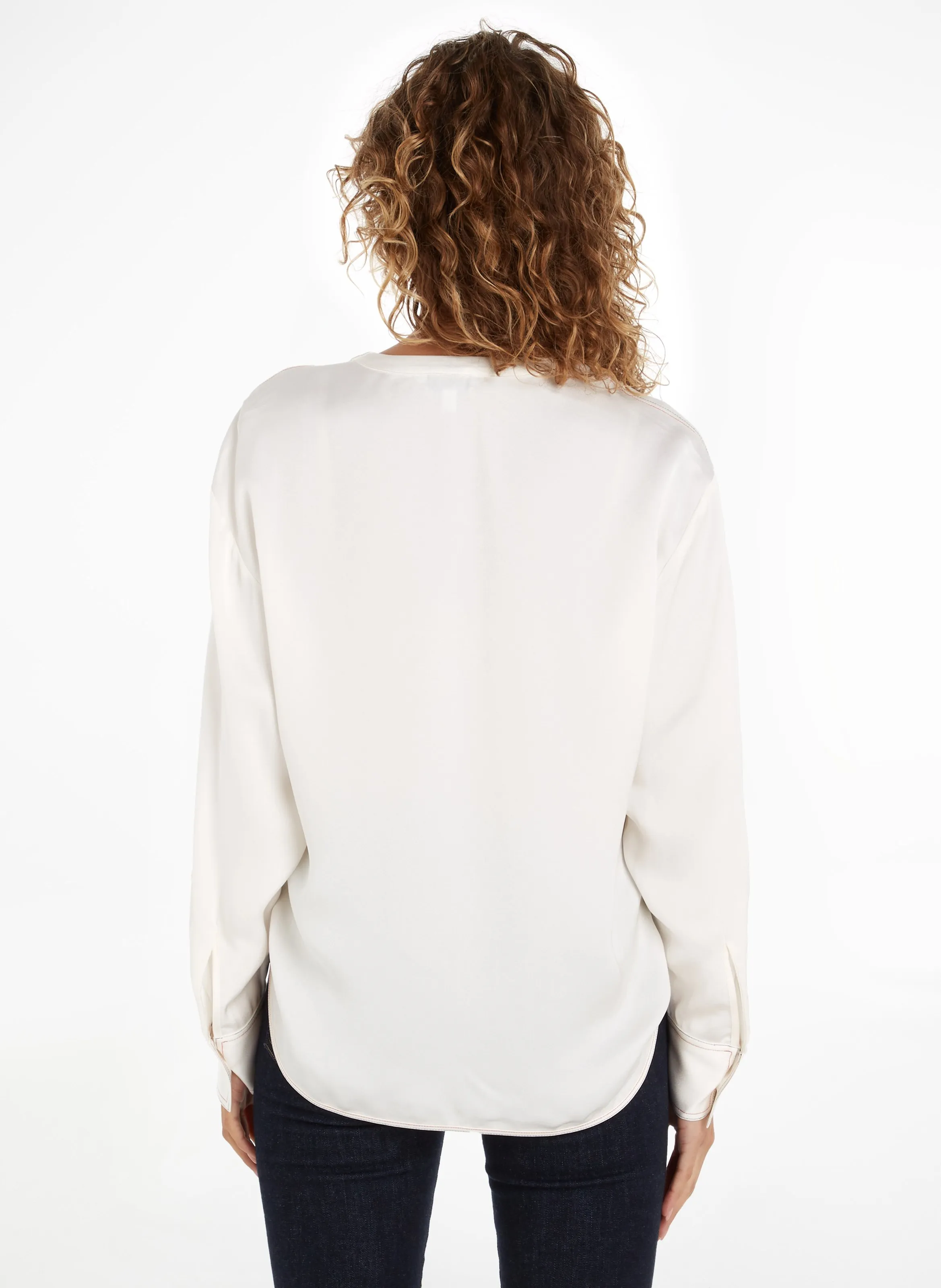  TOMMY HILFIGER   Camicia diritta scollo a V | Bianco