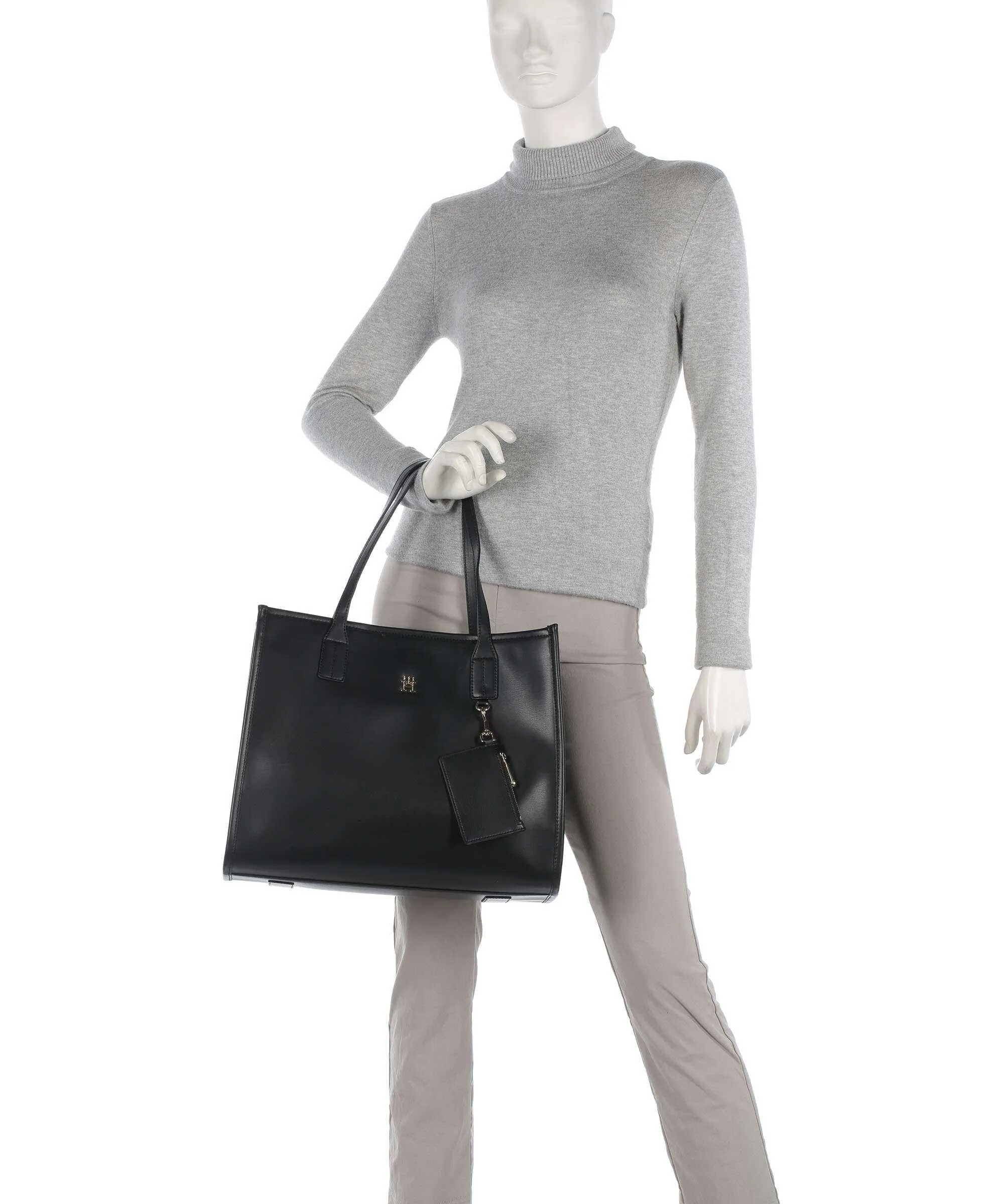  Tommy Hilfiger TH City Borsa shopper pelle sintetica nero  