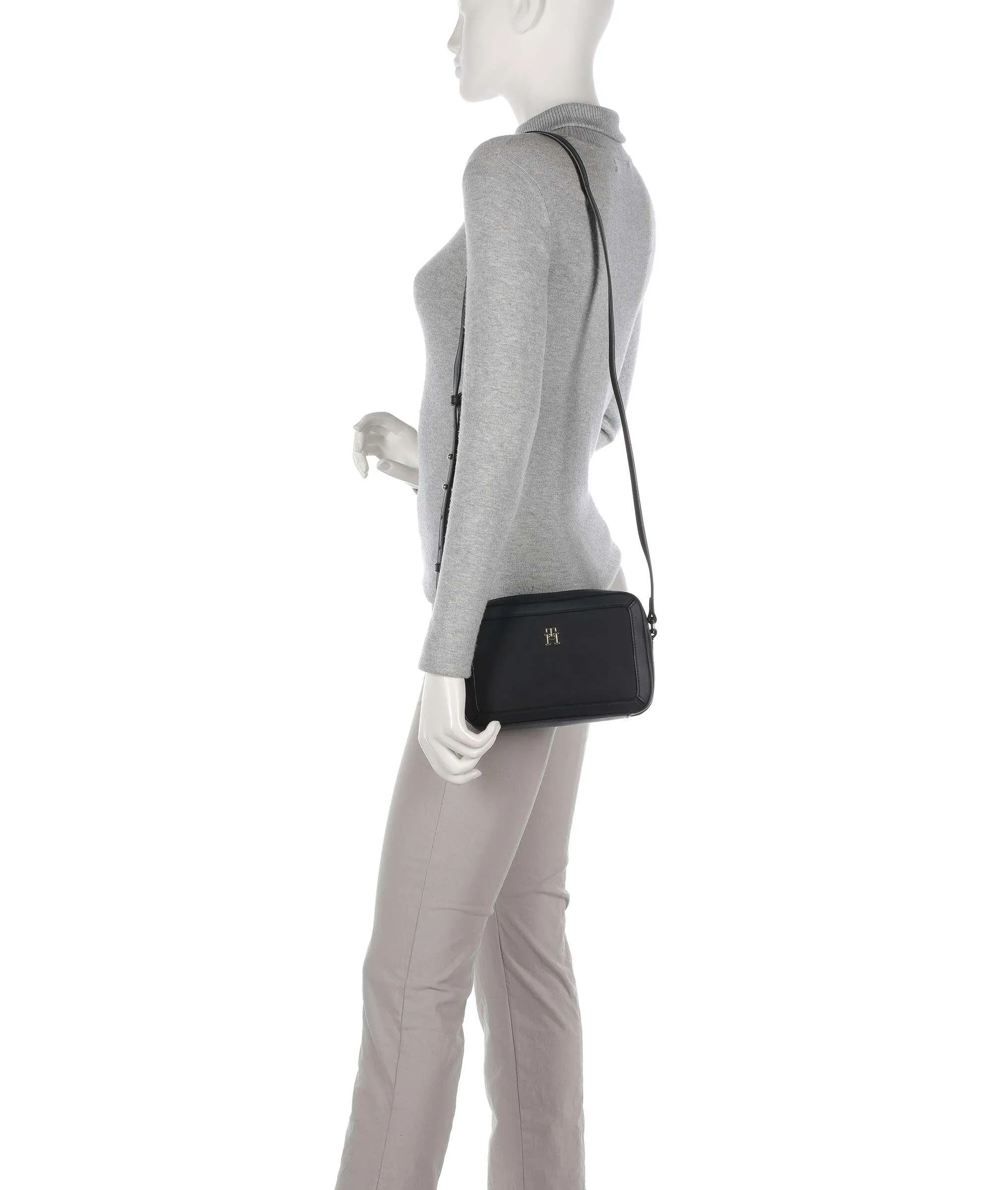  Tommy Hilfiger TH Essential Borsa a tracolla poliestere nero  