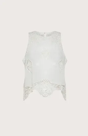 Top ricamato macramè