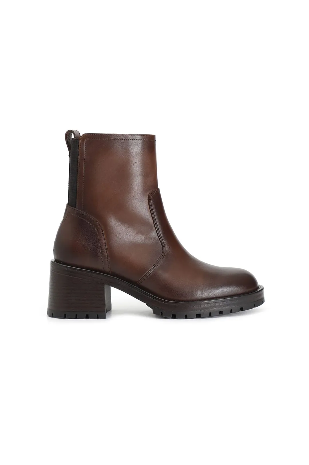 tronchetto donna in pelle marrone