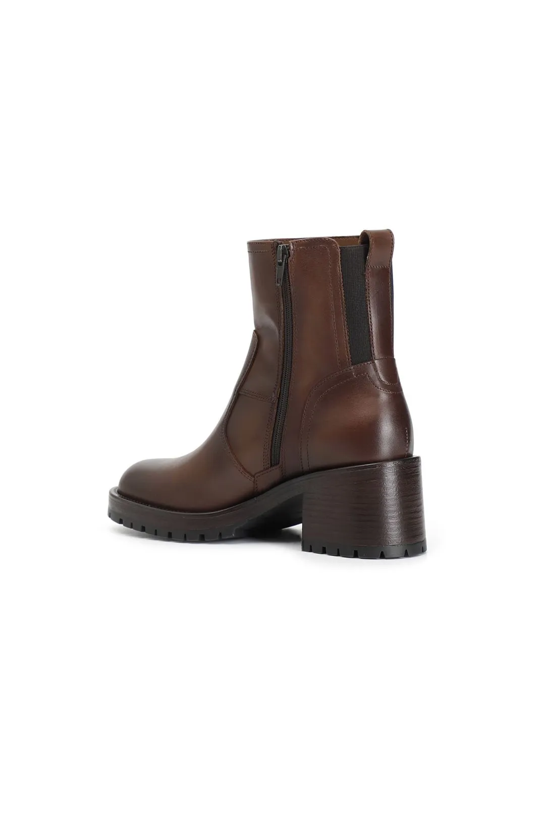 tronchetto donna in pelle marrone