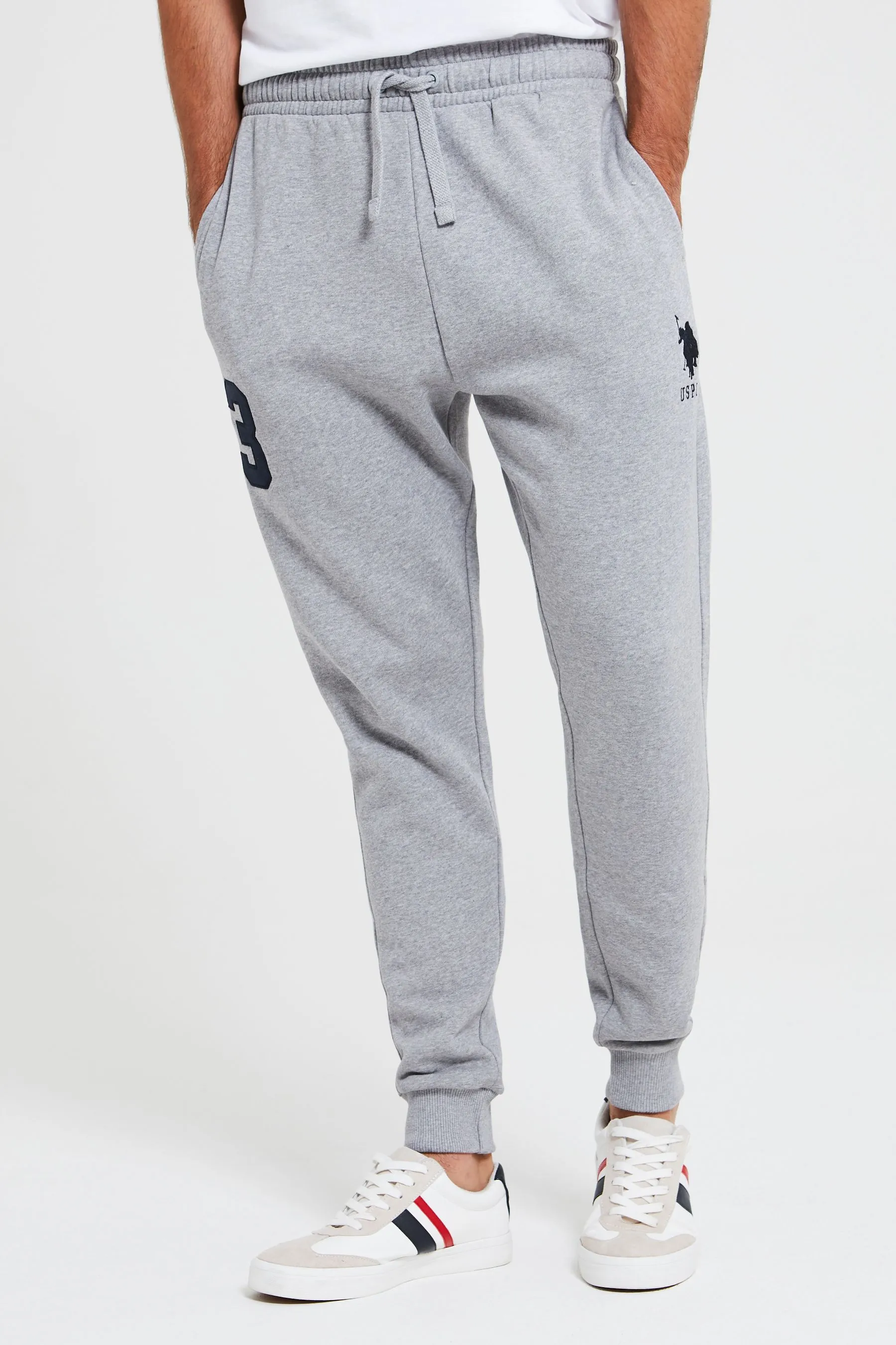 U.S. Polo Assn. - Pantaloni da jogging con numero 3 e logo