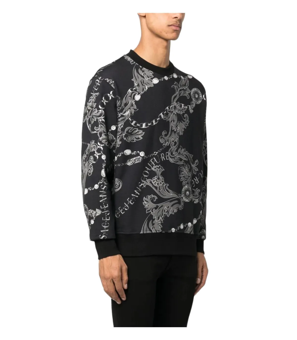 Versace Jeans Couture Uomo Felpa A Girocollo  Print