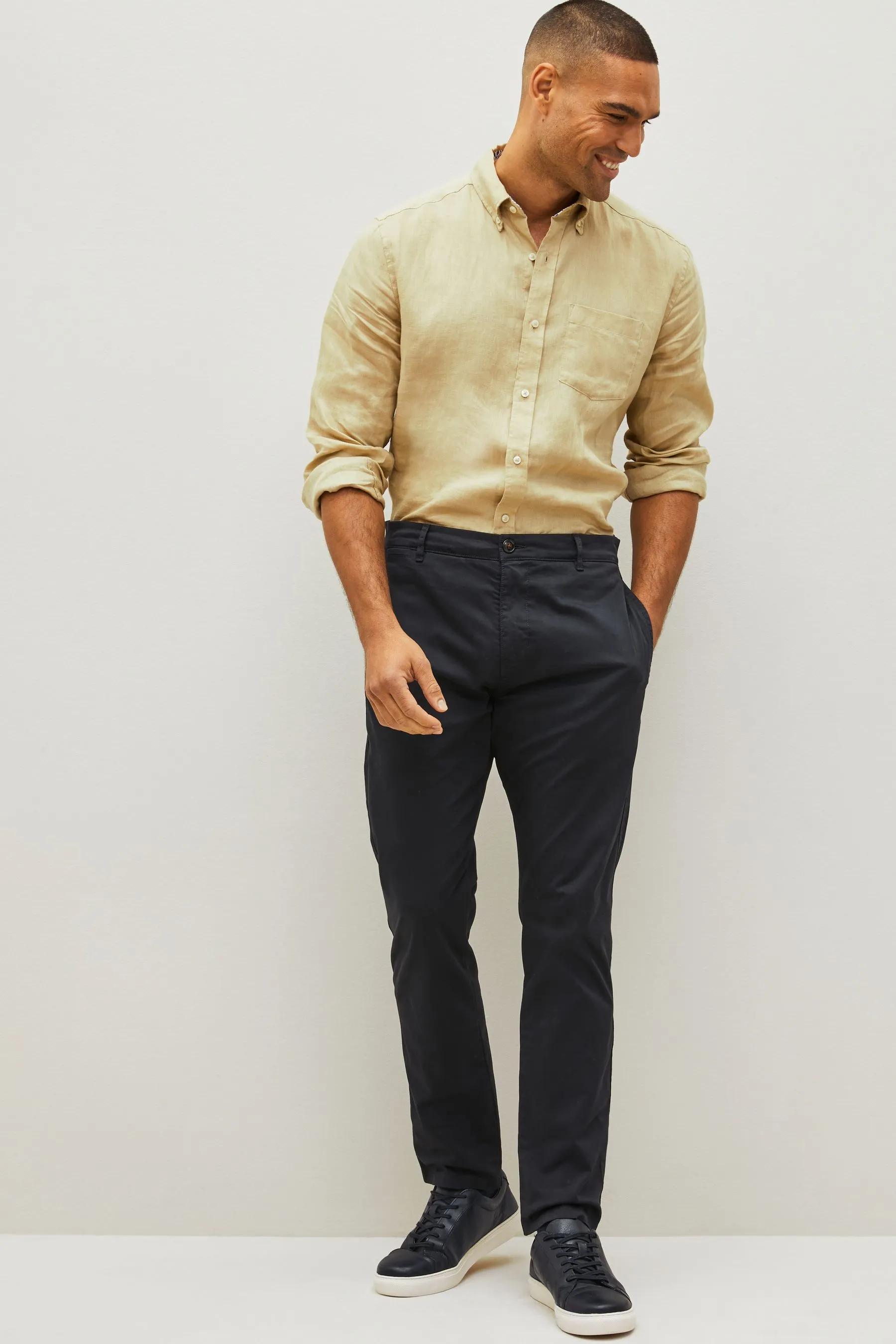 Vestibilità attillata / Slim Premium - Pantaloni chino Pantaloni elasticizzato battato