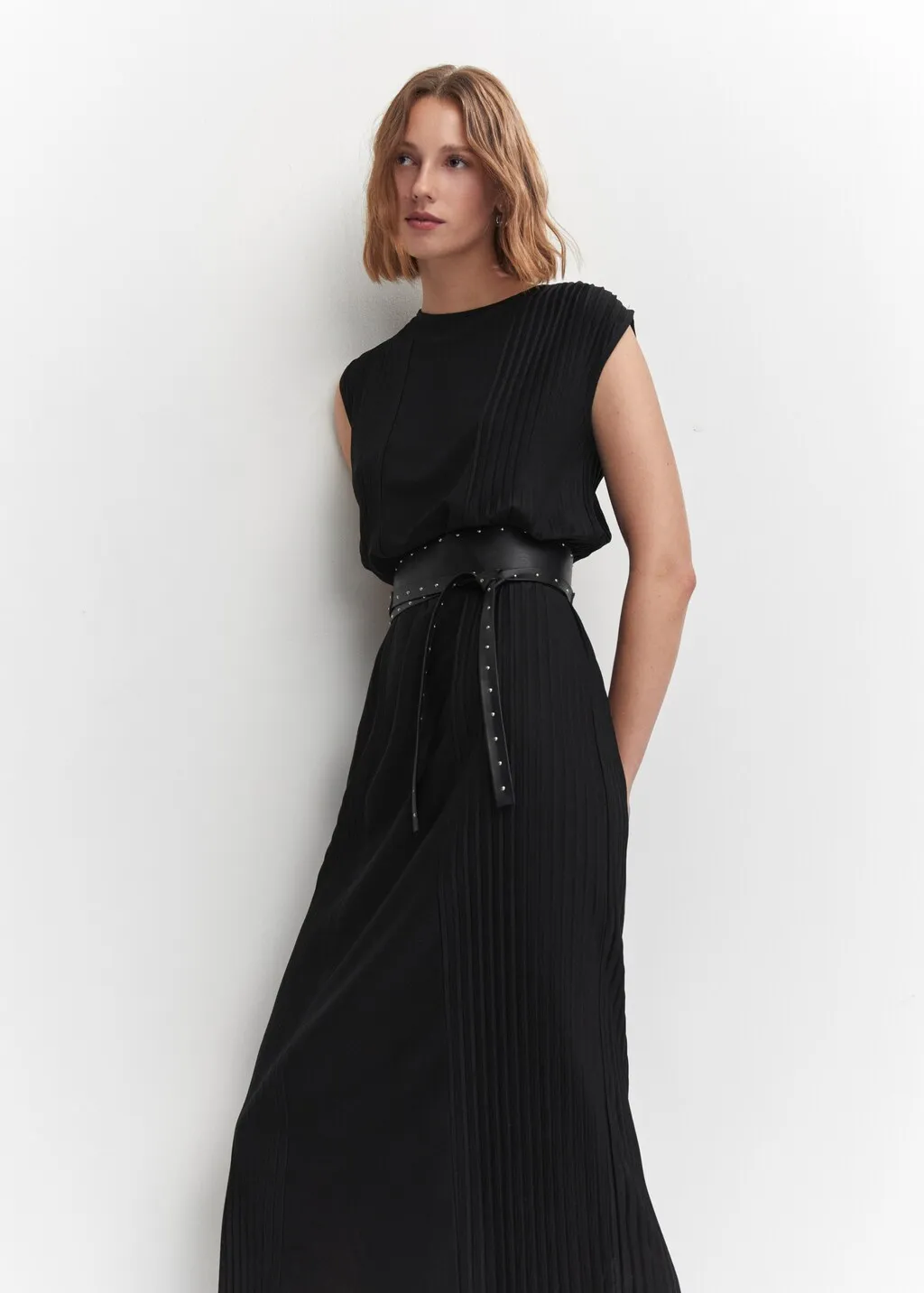 Vestito dettagli plissettati