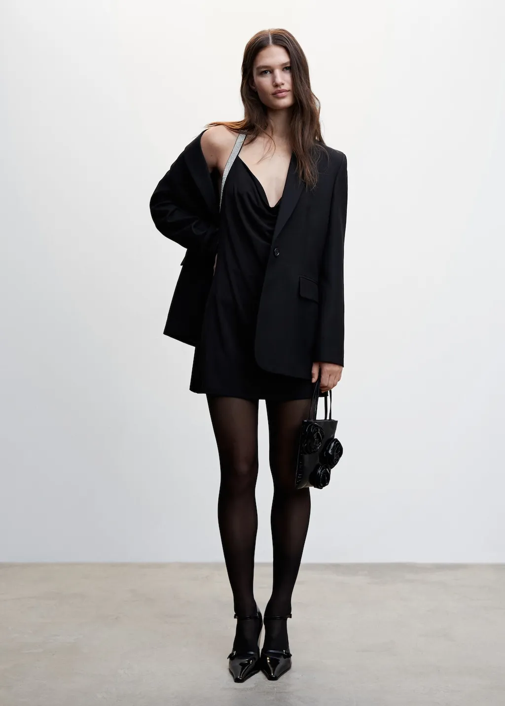 Vestito drappeggiato cristalli
