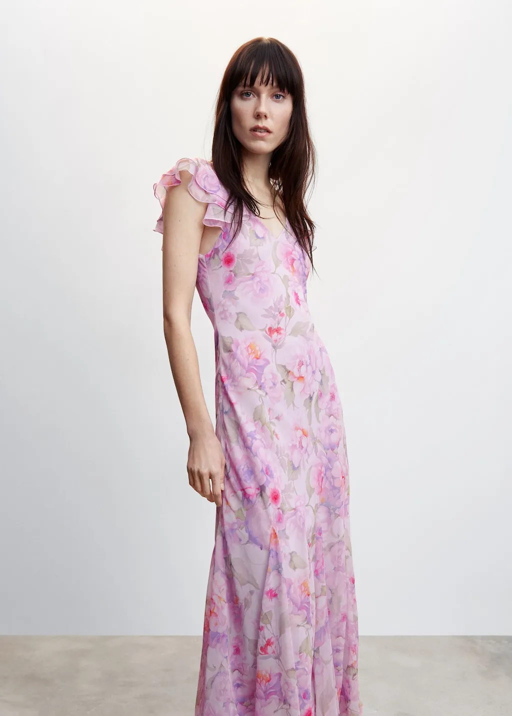 Vestito floreale volant