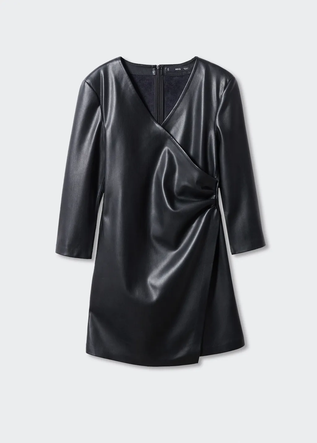 Vestito incrociato similpelle