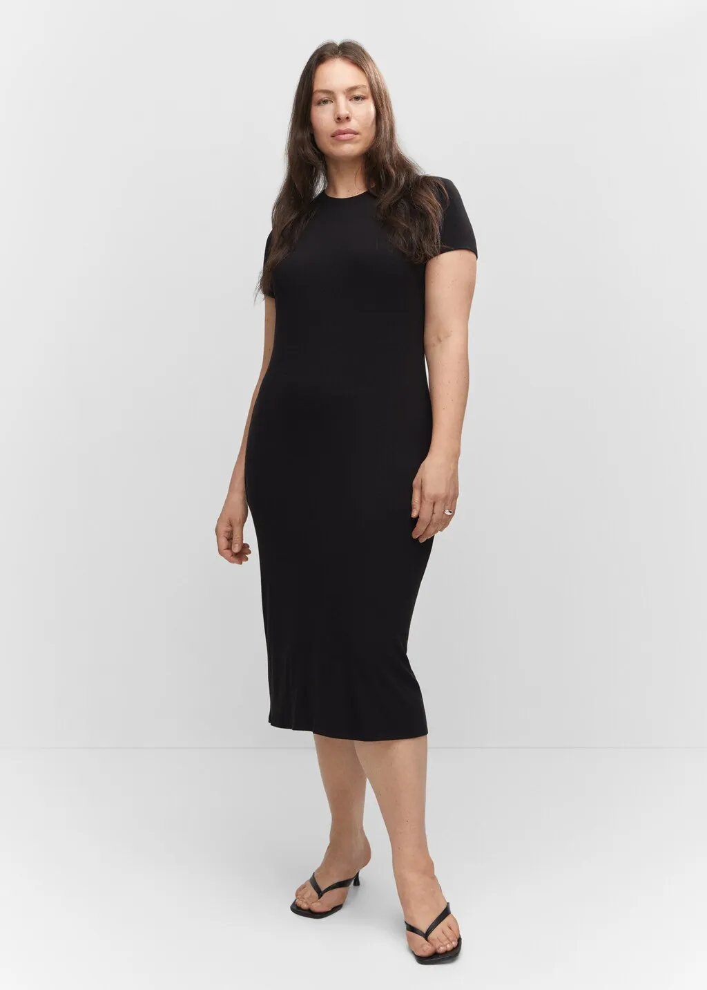 Vestito midi spacco
