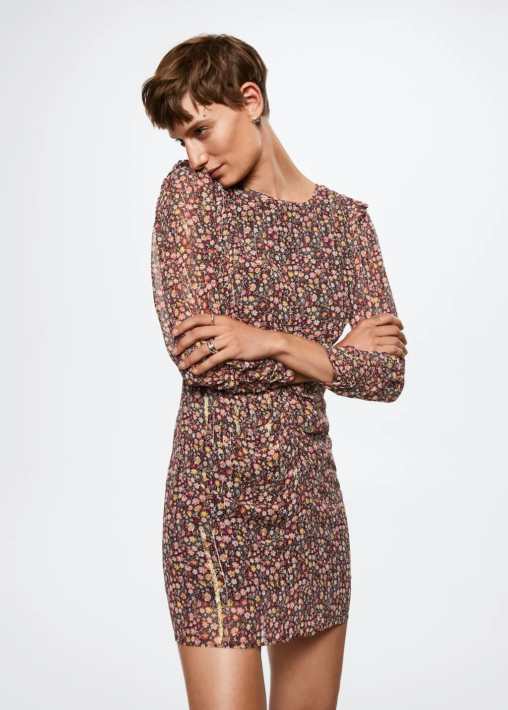Vestito stampato spacco