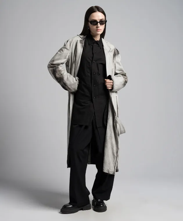 Y`S Yamamoto Camicia nera con lino YSB01006