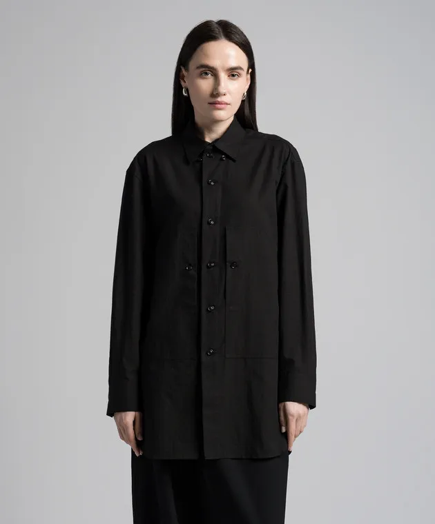 Y`S Yamamoto Camicia nera con lino YSB01006