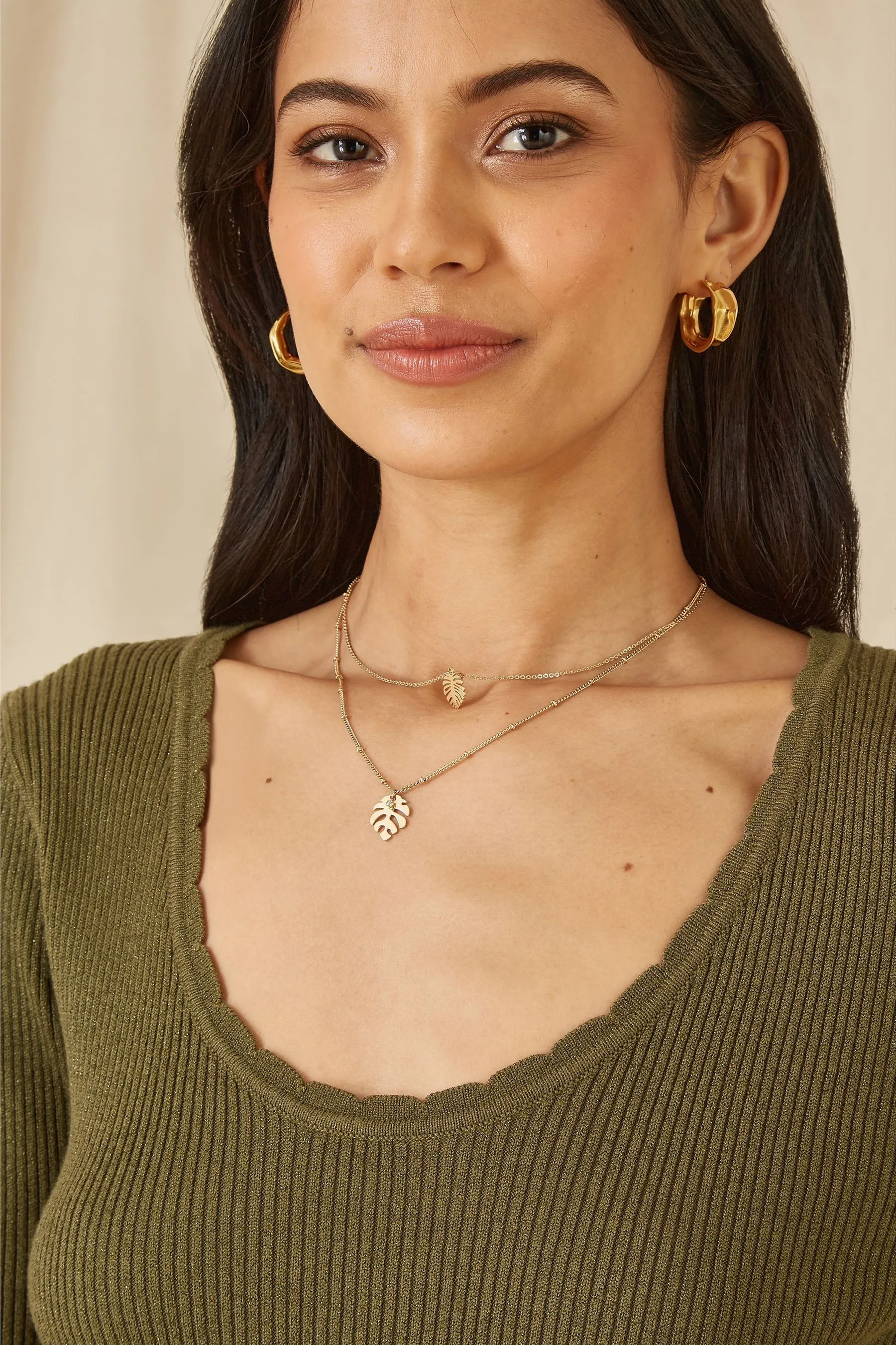 Yumi Metallic Knitted Ribbed Top    