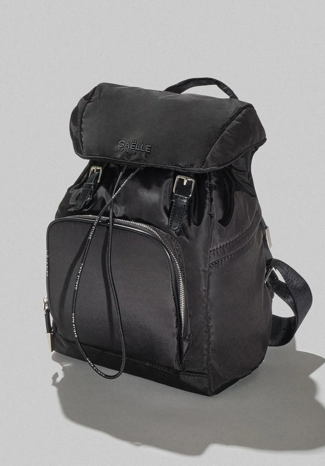 ZAINO GAELLE NYLON TRACOLLA LOGATA NERO BEIGE PARIS