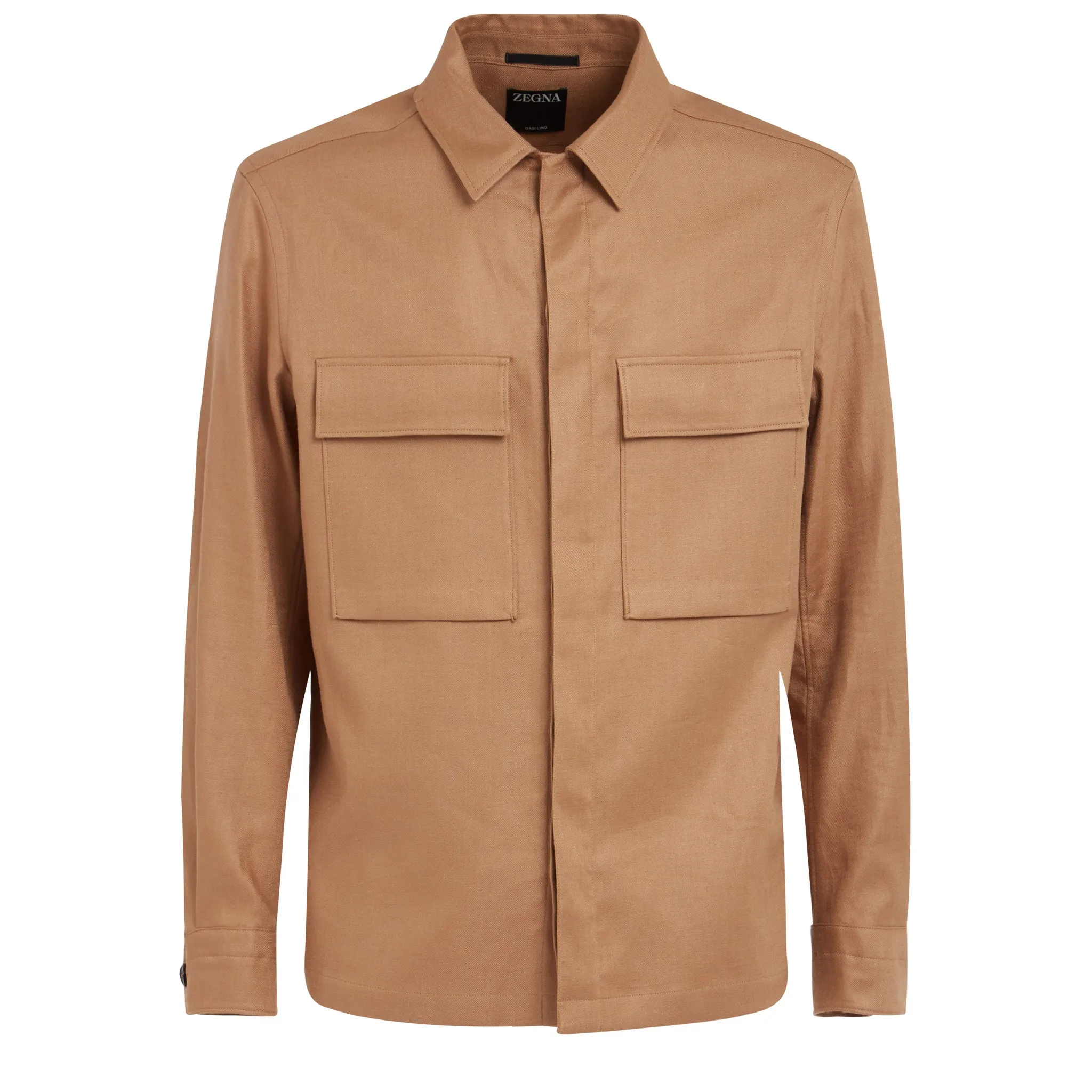 ZEGNA  Camicia in cotone marrone
