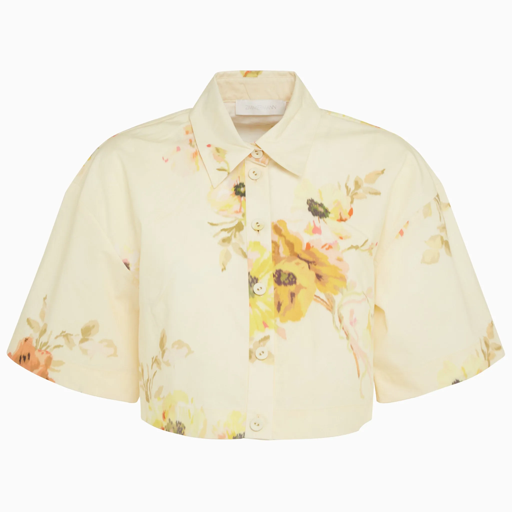 ZIMMERMANN  Camicia crop in cotone gialla
